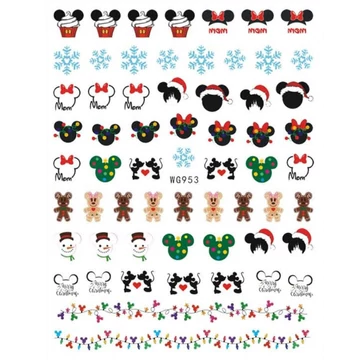 Roniki mesefigurás matrica - öntapadó - Mickey karácsonykor