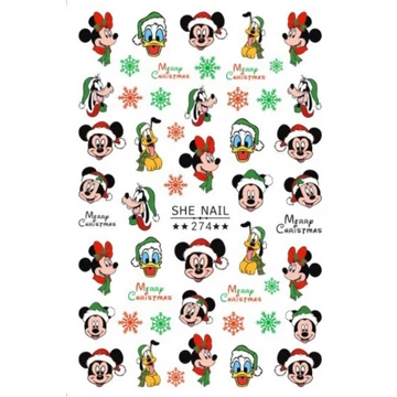 Roniki mesefigurás matrica - öntapadó - Mickey karácsonykor