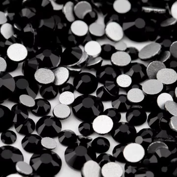 Roniki csiszolt strasszkő mix - SS4-SS20 - jet black