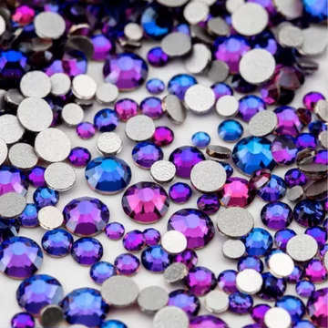 Roniki csiszolt strasszkő mix - SS4-SS20 - purple velvet