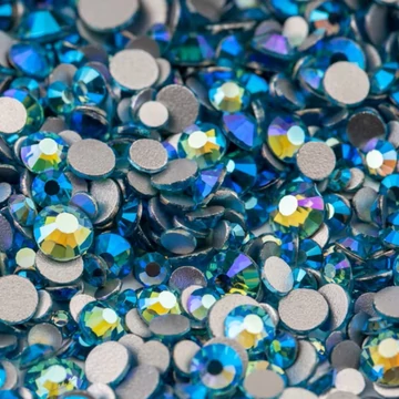 Roniki csiszolt strasszkő mix - SS4-SS20 - aquamarine AB