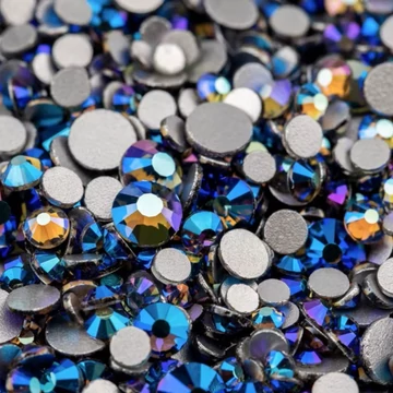 Roniki csiszolt strasszkő mix - SS4-SS20 - black diamond AB