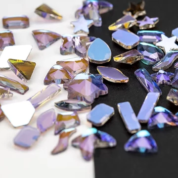 Roniki csiszolt formakő mix - transparent violet -  100db