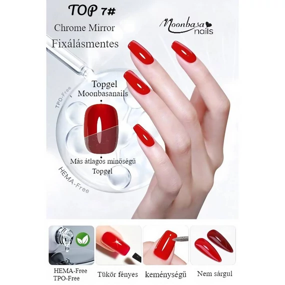 Mirror Top Gel – tükörfényű, fixálásmentes fedőlakk