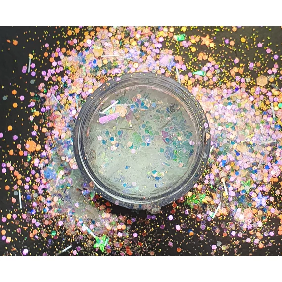 Irrizáló  glitter - fehér #6