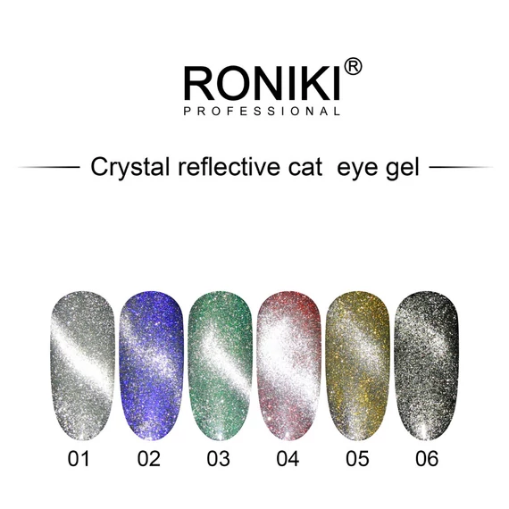 Roniki Reflective cat eye gél lakk 04 - mágnesezhető
