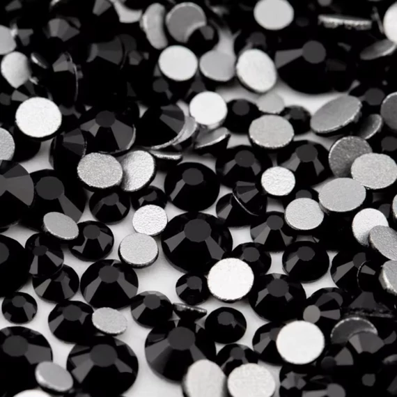 Roniki csiszolt strasszkő mix - SS4-SS20 - jet black