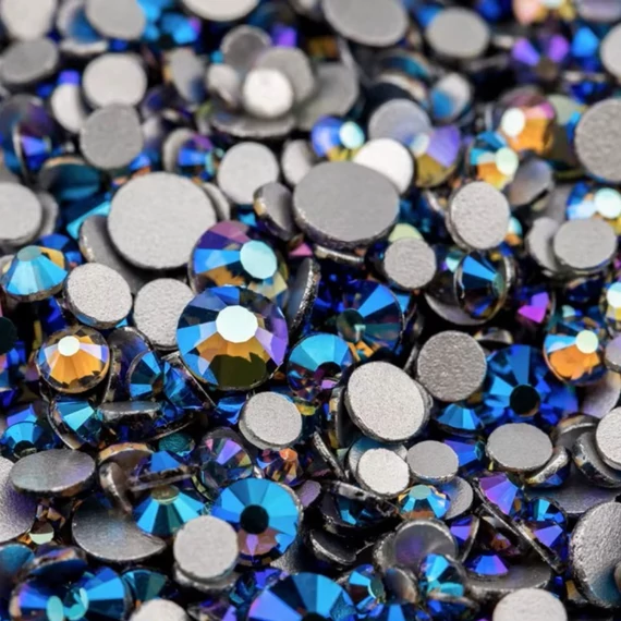 Roniki csiszolt strasszkő mix - SS4-SS20 - black diamond AB