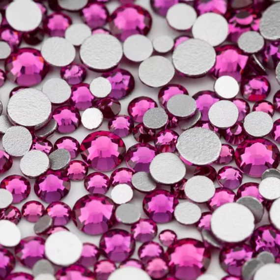 Roniki csiszolt strasszkő mix - SS4-SS20 - fuchsia