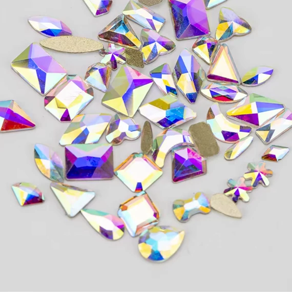 Roniki csiszolt formakő mix - crystal AB -  100db