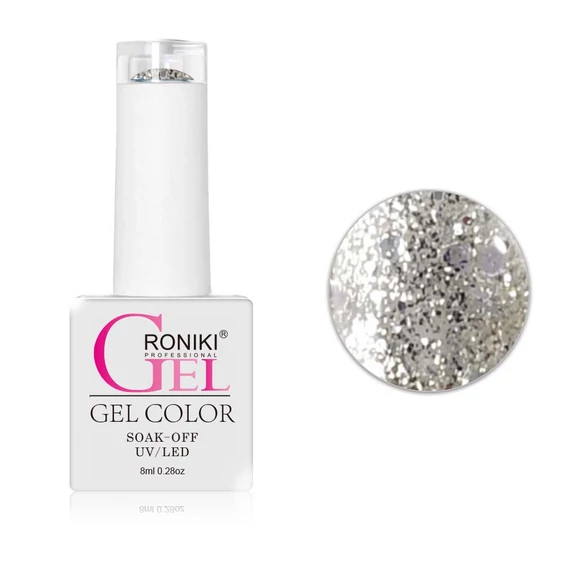 Roniki Diamond-H széria TPO free - 07 ezüst glitteres gél lakk
