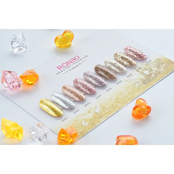 Roniki Diamond-H széria - 07 ezüst glitteres gél lakk