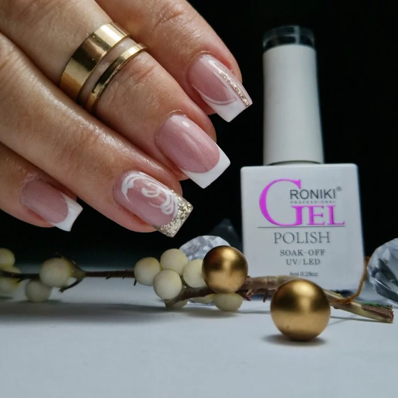 Roniki Platinum diamond széria - 05 csillámos pezsgő gél lakk