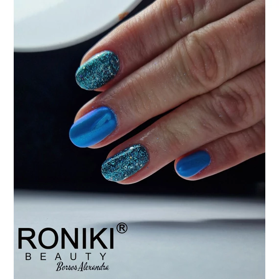 Roniki SF széria - 12 glitteres tengerzöld gél lakk
