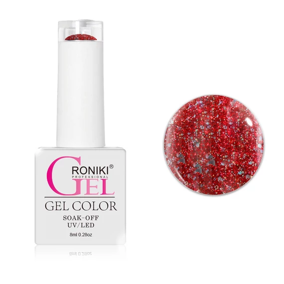 Roniki SF széria TPO free - 14 glitteres piros gél lakk