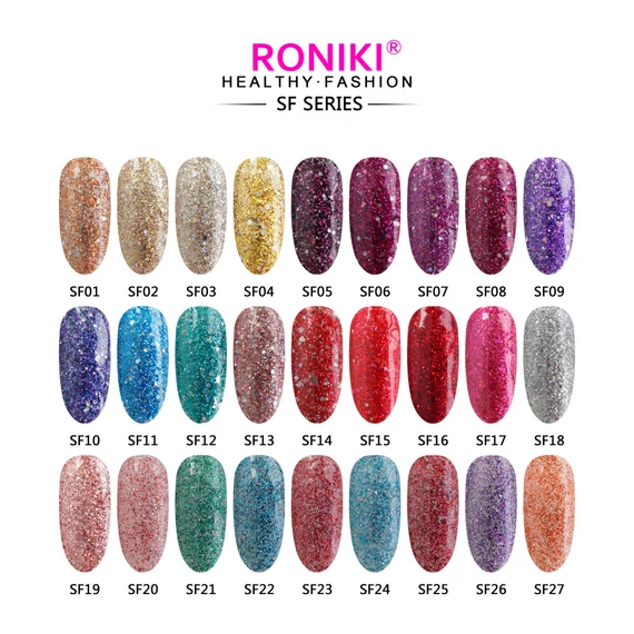 Roniki SF széria - 14 glitteres piros gél lakk