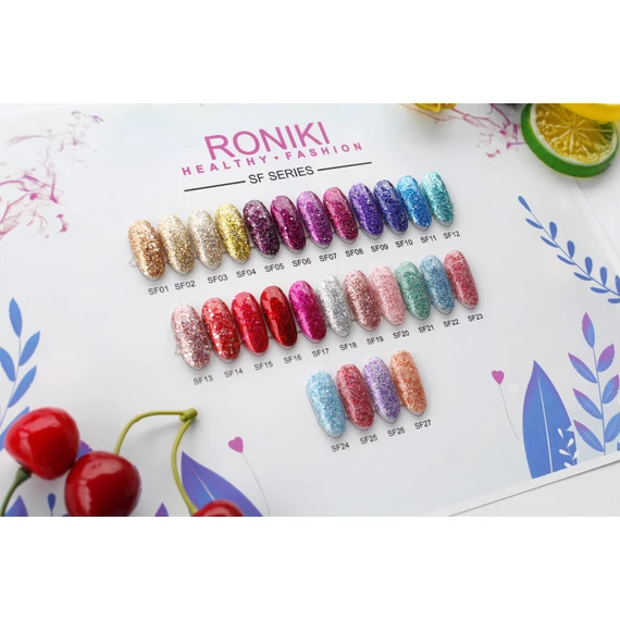 Roniki SF széria - 14 glitteres piros gél lakk