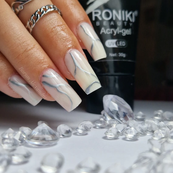 Roniki Metallic Painting gél 03 - ezüst króm festőzselé - 5g