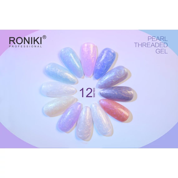 Roniki Pearl threaded széria - 10 sötétkék gyöngyház gél lakk