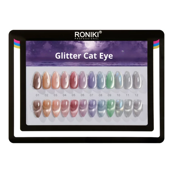 Roniki Glitter cat eye gél lakk 11 - mágnesezhető